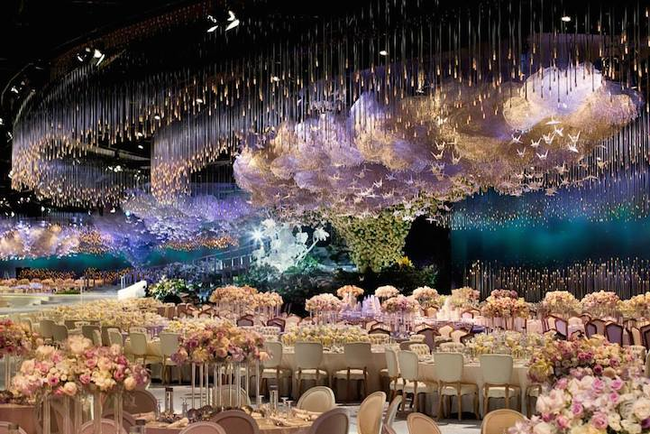 #NAME Over The Top Wedding Reception Recreates the Heavens